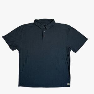 Vuori Mens Strato Tech Polo Short Sleeve Shirt Heather Navy Blue XL